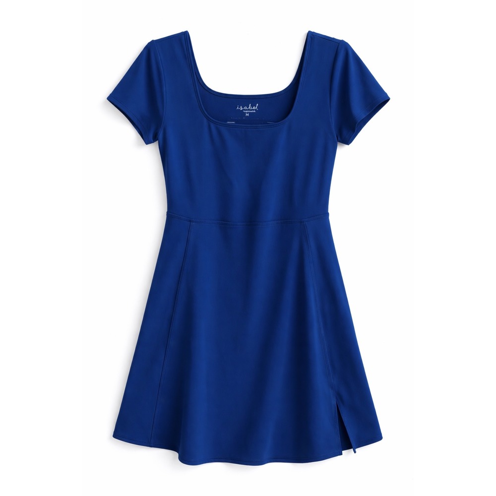 Isabel‎ Maternity Royal Blue Short Sleeve Jersey Knit Romper Dress Keyhole Back
